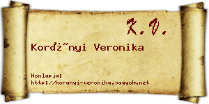 Korányi Veronika névjegykártya