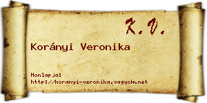 Korányi Veronika névjegykártya