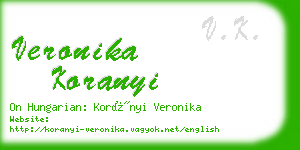 veronika koranyi business card